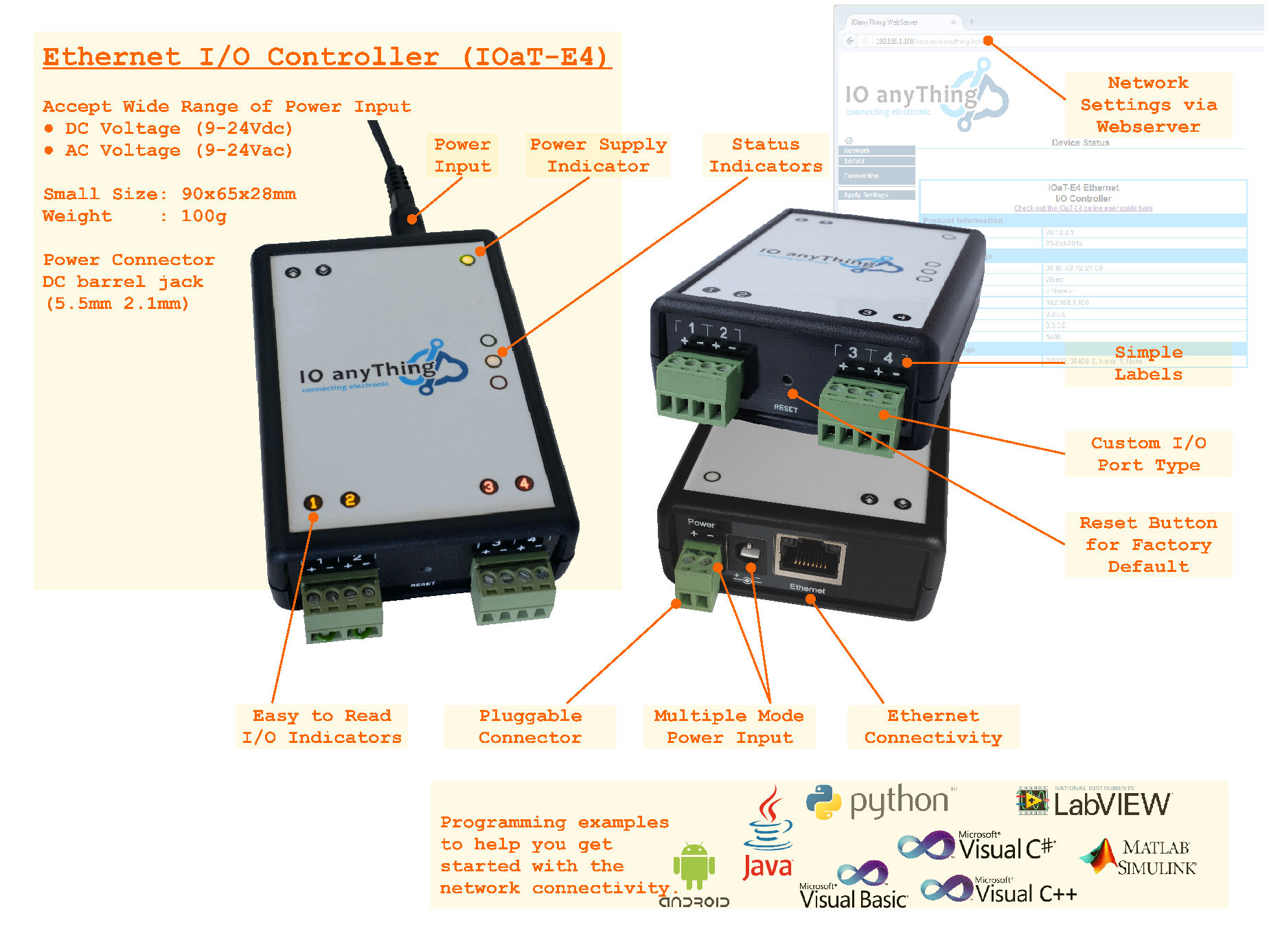 Ethernet I/O Controller, IOaT-E4 product information