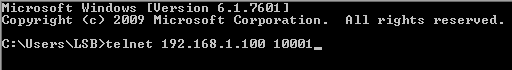 Using Telnet for TCP/IP communication test tool (from WinOS)